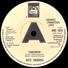 KATE ROBBINS - TOMORROW ⁄ CROWDS OF LOVE - UK - ANCHOR RECORDS - ANC 1054 - PROMO - pic 3