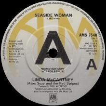 LINDA McCARTNEY 3 ALIAS SUZY AND THE REED STRIPES - SEASIDE WOMAN - AMS 7548 - pic 1