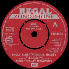 PERCY "THRILLS" THRILLINGTON - UNCLE ALBERT⁄ADMIRAL HALSEY ⁄ EAT AT HOME - UK - EMI 2594 - PROMO  - pic 1