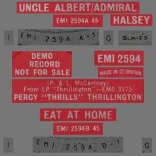 PERCY "THRILLS" THRILLINGTON - UNCLE ALBERT⁄ADMIRAL HALSEY ⁄ EAT AT HOME - UK - EMI 2594 - PROMO  - pic 1