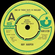 ROY HARPER- ONE OF THOSE DAYS IN ENGLAND - UK - EMI HARVEST - HAR 5120 - PROMO  - pic 3