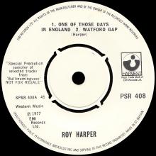 ROY HARPER- ONE OF THOSE DAYS IN ENGLAND - UK - EMI HARVEST - PSR 408 - PROMO  - pic 1
