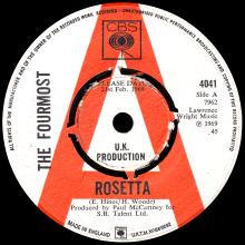 THE FOURMOST - ROSETTA ⁄ JUST LIKE BEFORE - CBS - 4041 - UK - PROMO - pic 3