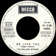 THE ROLLING STONES - WE LOVE YOU - ITALY - DECCA - F ⁄ JB 12654 - JUKE-BOX - pic 1
