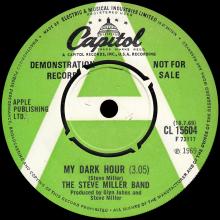 THE STEVE MILLER BAND - MY DARK HOUR - UK - CAPITOL - CL 15604 - PROMO - pic 3