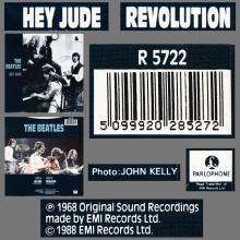 1968 08 26 - 1988 08 26 - O1 - HEY JUDE ⁄ REVOLUTION - R 5722 - BARCODED SLEEVE - PUSH-OUT CENTER - SOUTHALL PRESSING - pic 6