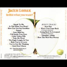 1991 10 21 - JACKIE LOMAX - IS THIS WHAT YOU WANT - JAPAN CD - TOCP-6895 - pic 3