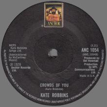 KATE ROBBINS - TOMORROW ⁄ CROWDS OF LOVE - UK - ANCHOR RECORDS - ANC 1054 - pic 1