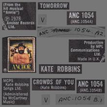 KATE ROBBINS - TOMORROW ⁄ CROWDS OF LOVE - UK - ANCHOR RECORDS - ANC 1054 - pic 2