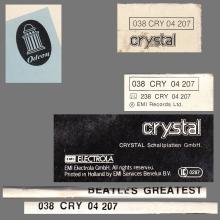THE BEATLES DISCOGRAPHY HOLLAND 1967 01 06 - 1978 - BEATLES GREATEST - YELLOW ODEON - 5C 062-04207 ⁄ 038 CRY 04 207 - CRYSTAL - pic 6