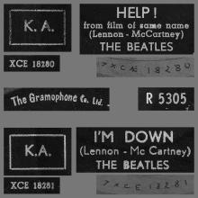 THE BEATLES DISCOGRAPHY BELGIUM 031 - HELP / I'M DOWN - R 5305 - pic 1
