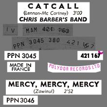 CHRIS BARBER'S BAND - CATCALL - FRANCE - MARMALADE - 45 T SIMPLE 421 167 - pic 4