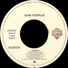 ELVIS COSTELLO - 1989 - VERONICA - SPAIN - 1.039 - PROMO - CARA A - CARA B - pic 5