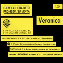 ELVIS COSTELLO - 1989 - VERONICA - SPAIN - 1.039 - PROMO - CARA A - CARA B - pic 6