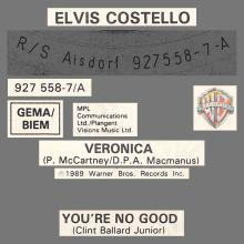 ELVIS COSTELLO - VERONICA -GERMANY - 0 75992 75587 0 - 927558 ⁄ A  - pic 4