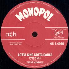 FIRST MISTAKE - GOTTA SING GOTTA DANCE - MONOPOL 45-L4949 - SWEDEN - pic 5