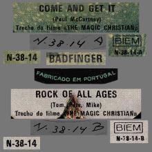 BADFINGER - COME AND GET IT / ROCK OF ALL AGES - PORTUGAL - APPLE RECORDS N-38-14 - pic 4
