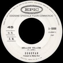DONOVAN - MELLOW YELLOW - ITALY -1966 10 24 - EPIC - 5-10098 - JUKE-BOX - pic 1
