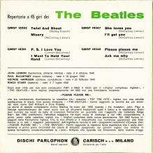 ITALY 1964 01 02 - QMSP 16351 - P.S. I LOVE YOU ⁄ I WANT TO HOLD YOUR HAND - A - SLEEVES - pic 2