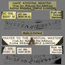 RADHA KRISHNA TEMPLE - HARE KRISHNA MANTRA ⁄ PRAYER TO THE SPIRITUAL MASTERS - HOLLAND - APPLE 15 - pic 4