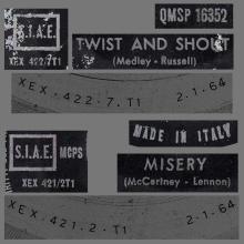 ITALY 1964 01 02 - QMSP 16352 - TWIST AND SHOUT ⁄ MISERY - B - LABELS - pic 16