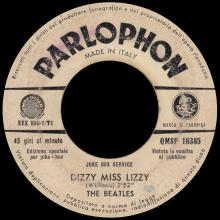 ITALY 1965 10 12 - QMSP 16385 - I NEED YOU ⁄ DIZZY MISS LIZZY - LABEL A 3 - JUKE BOX SERVICE - pic 1
