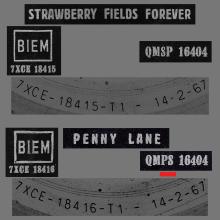 ITALY 1967 02 14 - QMSP 16404 - STRAWBERRY FIELDS FOREVER ⁄ PENNY LANE - B - LABELS - pic 2