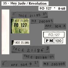 THE BEATLES DISCOGRAPHY FRANCE - OLDIES BUT GOLDIES - 350 L5-P5 - HEY JUDE ⁄ REVOLUTION - FO.127 PM 100 - pic 1