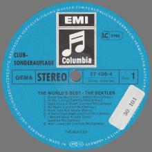 THE BEATLES DISCOGRAPHY GERMANY 1972 03 00 THE BEATLES THE WORLD S BEST - B - BLUE COLUMBIA ODEON - CLUB-SONDERAUFLAGE - 27 408-4 - pic 1
