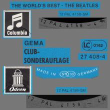 THE BEATLES DISCOGRAPHY GERMANY 1972 03 00 THE BEATLES THE WORLD S BEST - B - BLUE COLUMBIA ODEON - CLUB-SONDERAUFLAGE - 27 408-4 - pic 4