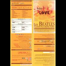 2006 11 20 THE BEATLES LOVE - CD LP AND DVD - PROMO PUBLICITY CAMPAIGN - FRANCE - pic 2