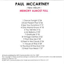 2007 06 04 - MEMOORY ALMOST FULL - ADVANCE CD - MERCURY RECORDS - STARCON. LLC - pic 2