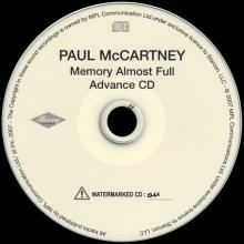 2007 06 04 - MEMOORY ALMOST FULL - ADVANCE CD - MERCURY RECORDS - STARCON. LLC - pic 1