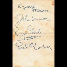 1962 A THE  BEATLES SIGNED PARLOPHONE PROMO CARD (GEORGE AND JOHN) - pic 1