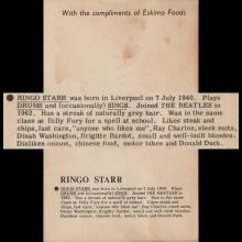BLACK AND WHITE FOTOCARD UK - ESKIMO FOODS RINGO STARR - 14X9 - pic 1