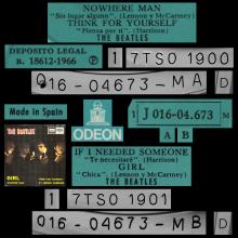 SP273 NOWHERE MAN ⁄ THINK FOR YOURSELF ⁄ IF I NEEDED SOMEONE ⁄ GIRL - pic 1
