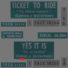 SPAIN 1965 06 10 - DSOL 66.064 - TICKET TO RIDE ⁄ YES IT IS - SLEEVE 02 LABEL A 3 -1 - pic 4