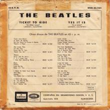 SPAIN 1965 06 10 - DSOL 66.064 - TICKET TO RIDE ⁄ YES IT IS - SLEEVE 2 LABEL 2 - pic 1