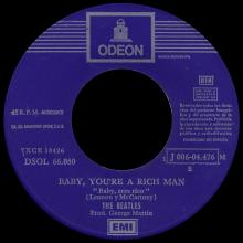 SPAIN 1967 08 08 - DSOL 66.080 - ALL YOU NEED IS LOVE ⁄ BABY YOU'RE A RICH MAN - SLEEVE 3 LABEL 2 - 1 J 006-04.476 M - pic 5