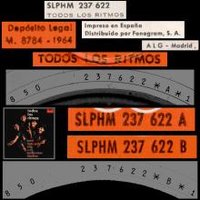 THE BEATLES DISCOGRAPHY SPAIN 1964 00 00 TODOS LOS RITMOS - POLYDOR SLPHM 237 622 - pic 4
