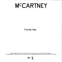 UK 2020 12 18 PAUL McCARTNEY - McCARTNEY lll - FIND MY WAY - PROMO - 1 TRACK CDR - pic 2