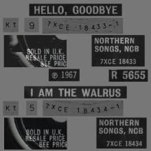 1967 11 24 - 1967 - C - HELLO, GOODBYE - I AM THE WALRUS - R 5655 - DECCA PRESSING PUSH-OUT CENTER - pic 1