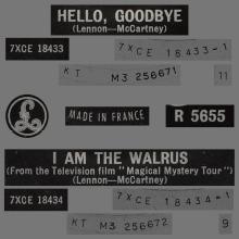 1967 11 24 - 1967 - G - HELLO, GOODBYE - I AM THE WALRUS - R 5655 - PATHÉ MARCONI PRESSING - SOLID CENTER - pic 1