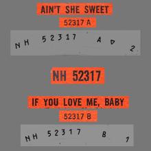 1964 05 29 TONY SHERIDAN & THE BEATLES - AIN'T SHE SWEET ⁄ IF YOU LOVE ME, BABY - POLYDOR NH 52317  - pic 1