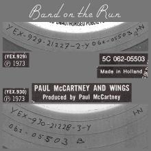 1973 12 07 - 1979 01 - PAUL McCARTNEY AND WINGS - BAND ON THE RUN - 5C 062 05503 - HOLLAND COLORED - pic 4