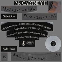 1980 05 16 - 2017 11 17 - McCARTNEY II - CLEAR VINYL - 6 02557 83677 6 - 0602557567571 - pic 1