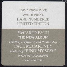 2020 12 18 - McCARTNEY III - WHITE VINYL - INDIE EXCLUSIVE - pic 7