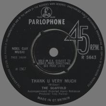 1967 11 03 - THE SCAFFOLD - THANK U VERY MUCH⁄I'D BE THE FIRST - UK⁄HOL - R 5643 - pic 1