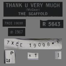 1967 11 03 - THE SCAFFOLD - THANK U VERY MUCH⁄I'D BE THE FIRST - UK⁄HOL - R 5643 - pic 1