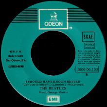 SPAIN 1976 05 01 - 1J 006-06.103 - YESTERDAY ⁄ I SHOULD HAVE KNOWN BETTER - SLEEVE 1 LABEL 2  - pic 4